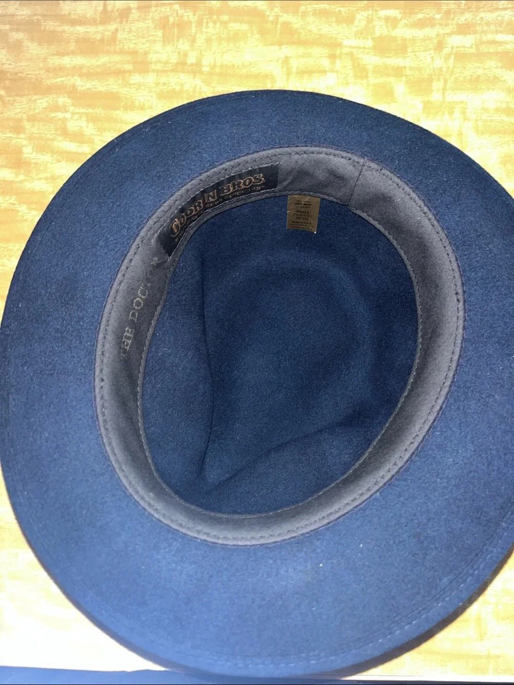 Goorin Bros. “The Doctor” Navy 100% Wool Fedora w/ Brown Band & Feather
